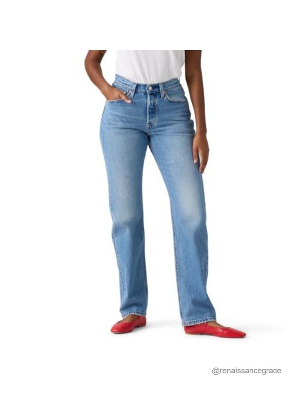 Women's 501 Curve High Rise Straight Jeans Cotton Blend Comfort Fit